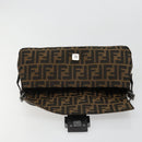 FENDI Zucca Canvas Mamma Baguette Shoulder Bag Black Brown Auth 184907SAM-20