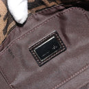 FENDI Zucca Canvas Mamma Baguette Shoulder Bag Black Brown Auth 184907SAM-21