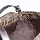 FENDI Zucca Canvas Mamma Baguette Shoulder Bag Black Brown Auth 184907SAM-22