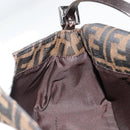 FENDI Zucca Canvas Mamma Baguette Shoulder Bag Black Brown Auth 184907SAM-23