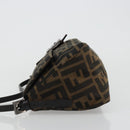 FENDI Zucca Canvas Mamma Baguette Shoulder Bag Black Brown Auth 184907SAM-4