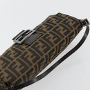 FENDI Zucca Canvas Mamma Baguette Shoulder Bag Black Brown Auth 184907SAM-6