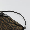FENDI Zucca Canvas Mamma Baguette Shoulder Bag Black Brown Auth 184907SAM-14