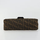 FENDI Zucca Canvas Mamma Baguette Shoulder Bag Black Brown Auth 184907SAM-5