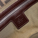 FENDI Zucca Canvas Mamma Baguette Shoulder Bag Black Brown Auth 184908SAM-21