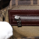 FENDI Zucca Canvas Mamma Baguette Shoulder Bag Black Brown Auth 184908SAM-24