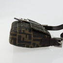FENDI Zucca Canvas Mamma Baguette Shoulder Bag Black Brown Auth 184908SAM-3