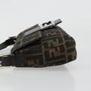 FENDI Zucca Canvas Mamma Baguette Shoulder Bag Black Brown Auth 184908SAM-4