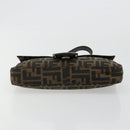 FENDI Zucca Canvas Mamma Baguette Shoulder Bag Black Brown Auth 184908SAM-5