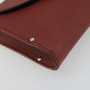 Salvatore Ferragamo Gancini Shoulder Bag Leather Brown Silver Auth 184909A-15