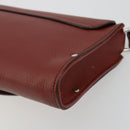 Salvatore Ferragamo Gancini Shoulder Bag Leather Brown Silver Auth 184909A-16