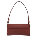 Salvatore Ferragamo Gancini Shoulder Bag Leather Brown Silver Auth 184909A-2