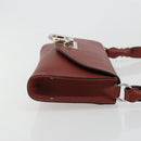 Salvatore Ferragamo Gancini Shoulder Bag Leather Brown Silver Auth 184909A-3
