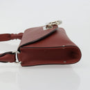 Salvatore Ferragamo Gancini Shoulder Bag Leather Brown Silver Auth 184909A-4