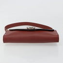 Salvatore Ferragamo Gancini Shoulder Bag Leather Brown Silver Auth 184909A-5