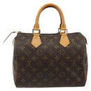 LOUIS VUITTON Monogram Speedy 25 Hand Bag M41528 LV Auth 184910V-2
