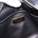 PRADA Ribbon Shoulder Bag Leather Black Gold Auth 184914A-16