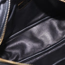 PRADA Ribbon Shoulder Bag Leather Black Gold Auth 184914A-17