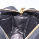PRADA Ribbon Shoulder Bag Leather Black Gold Auth 184914A-18