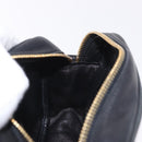 PRADA Ribbon Shoulder Bag Leather Black Gold Auth 184914A-19