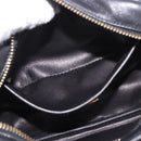 PRADA Ribbon Shoulder Bag Leather Black Gold Auth 184914A-20