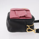 PRADA Ribbon Shoulder Bag Leather Black Gold Auth 184914A-4