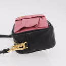 PRADA Ribbon Shoulder Bag Leather Black Gold Auth 184914A-5