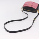 PRADA Ribbon Shoulder Bag Leather Black Gold Auth 184914A-7