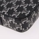 CELINE Macadam Canvas Shoulder Bag PVC Black Silver Auth 184915SAM-10