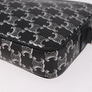 CELINE Macadam Canvas Shoulder Bag PVC Black Silver Auth 184915SAM-11