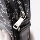 CELINE Macadam Canvas Shoulder Bag PVC Black Silver Auth 184915SAM-15
