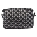 CELINE Macadam Canvas Shoulder Bag PVC Black Silver Auth 184915SAM-2