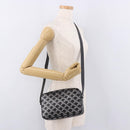 CELINE Macadam Canvas Shoulder Bag PVC Black Silver Auth 184915SAM-23