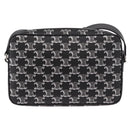 CELINE Macadam Canvas Shoulder Bag PVC Black Silver Auth 184915SAM-3