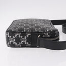 CELINE Macadam Canvas Shoulder Bag PVC Black Silver Auth 184915SAM-4