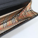 BURBERRY Nova Check Shoulder Bag Leather Black Silver Auth 184916-16