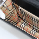 BURBERRY Nova Check Shoulder Bag Leather Black Silver Auth 184916-17