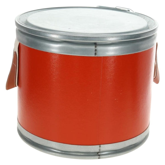HERMES Saddle Box Accessory Case metal Orange 800108E Auth 184919