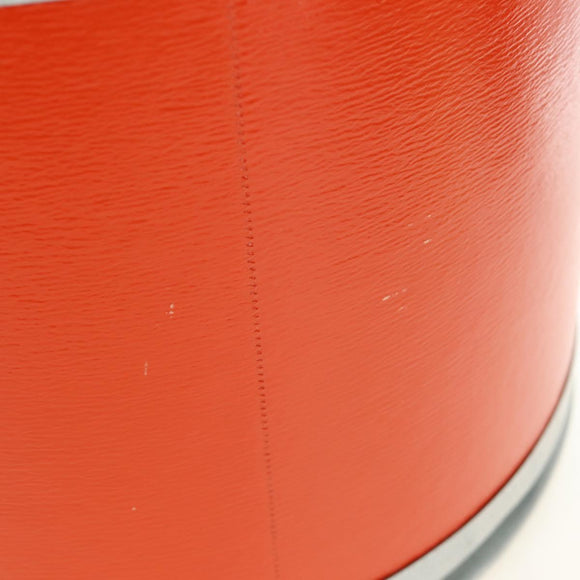 HERMES Saddle Box Accessory Case metal Orange 800108E Auth 184919