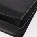 CARTIER Business Bag Leather Black Silver Auth 184924-11