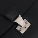 CARTIER Business Bag Leather Black Silver Auth 184924-14