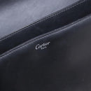CARTIER Business Bag Leather Black Silver Auth 184924-16