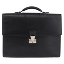 CARTIER Business Bag Leather Black Silver Auth 184924-2