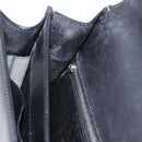 CARTIER Business Bag Leather Black Silver Auth 184924-23