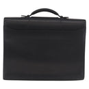CARTIER Business Bag Leather Black Silver Auth 184924-3