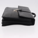 CARTIER Business Bag Leather Black Silver Auth 184924-4