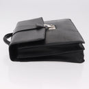 CARTIER Business Bag Leather Black Silver Auth 184924-5
