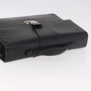 CARTIER Business Bag Leather Black Silver Auth 184924-6