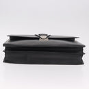 CARTIER Business Bag Leather Black Silver Auth 184924-9