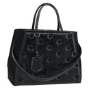 FENDI Hand Bag Patent Leather 2way Black Silver Auth 184926A-1